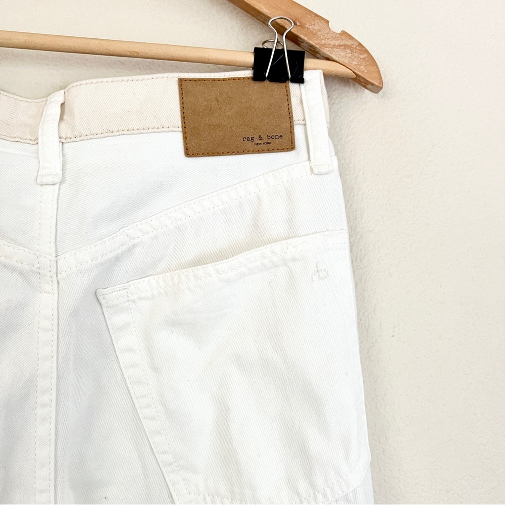 RAG & BONE Sofie Two Tone Frayed Wide Leg Jeans in Double Ecru - Picture 16 of 17